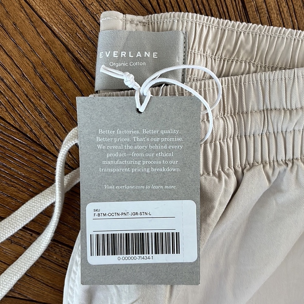 Everlane Organic Cotton The Easy Snap Bottom Jogger Pants Size L - Picture 5 of 10